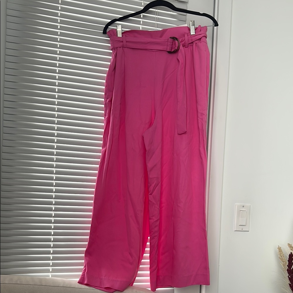 Pink Women's Belted Pants